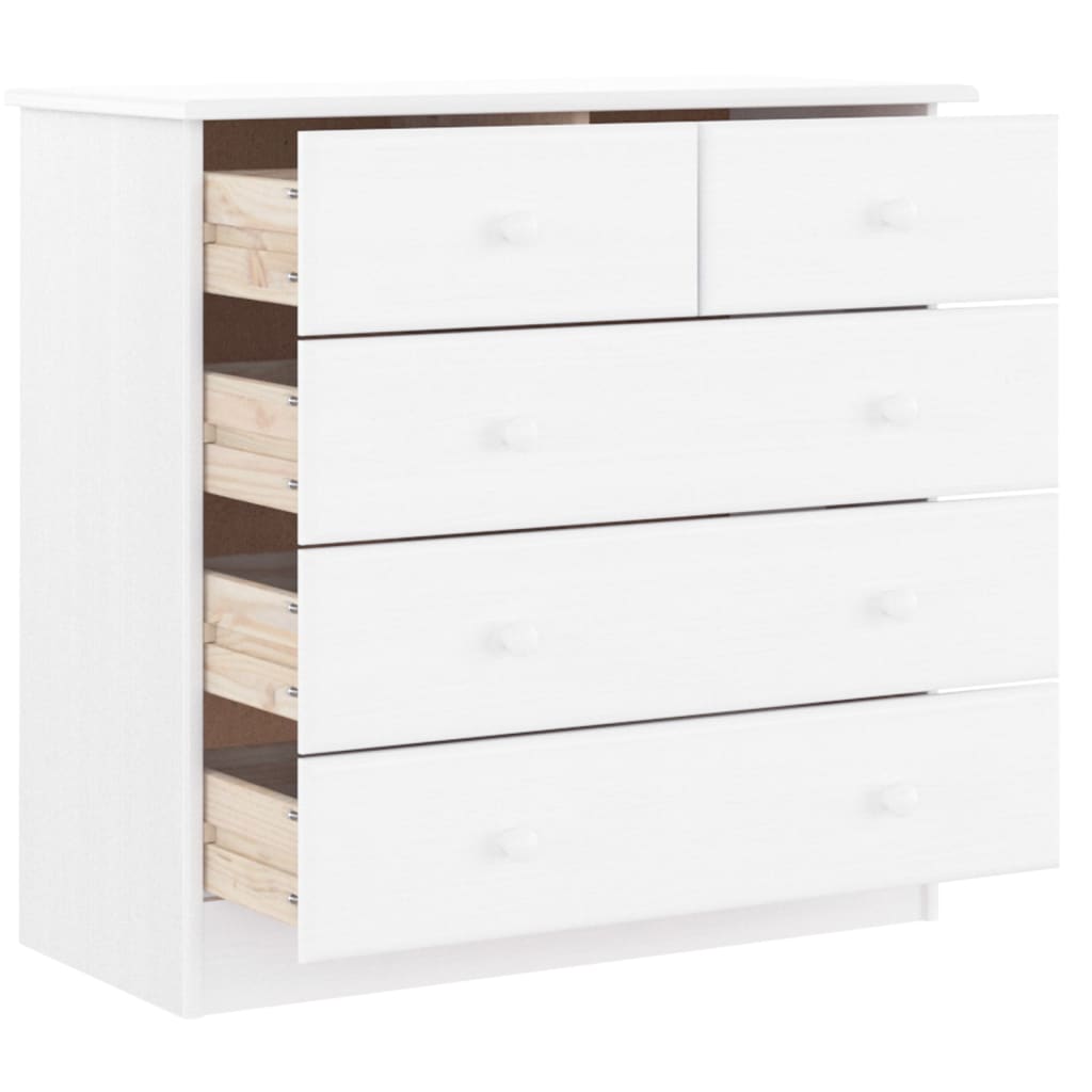 kommode ALTA 77x35x73 cm massivt fyrretræ hvid