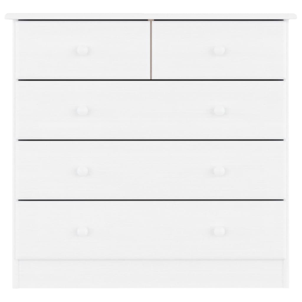 kommode ALTA 77x35x73 cm massivt fyrretræ hvid