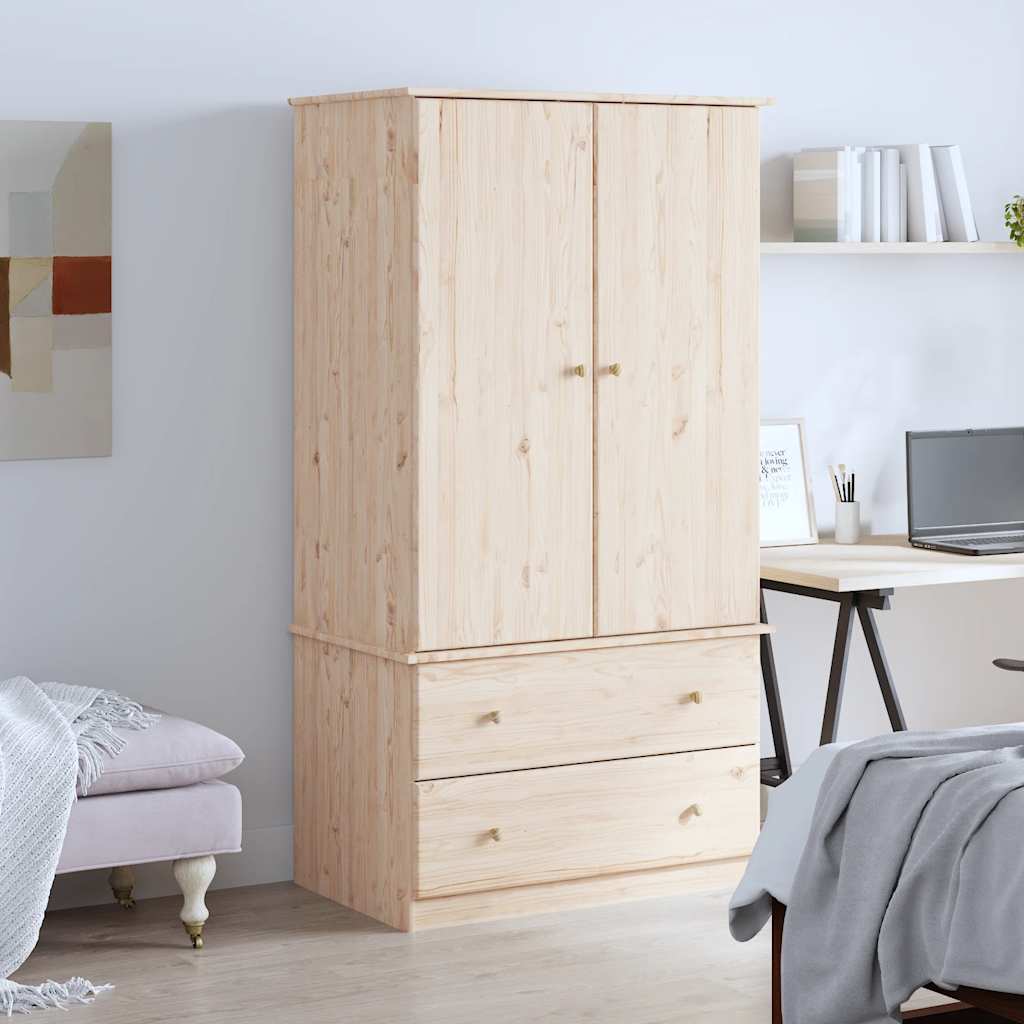klædeskab ALTA 90x55x170 cm massivt fyrretræ billede