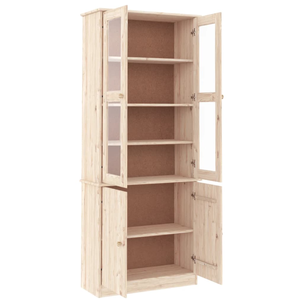 vitrineskab ALTA 77x35x186,5 cm massivt fyrretræ