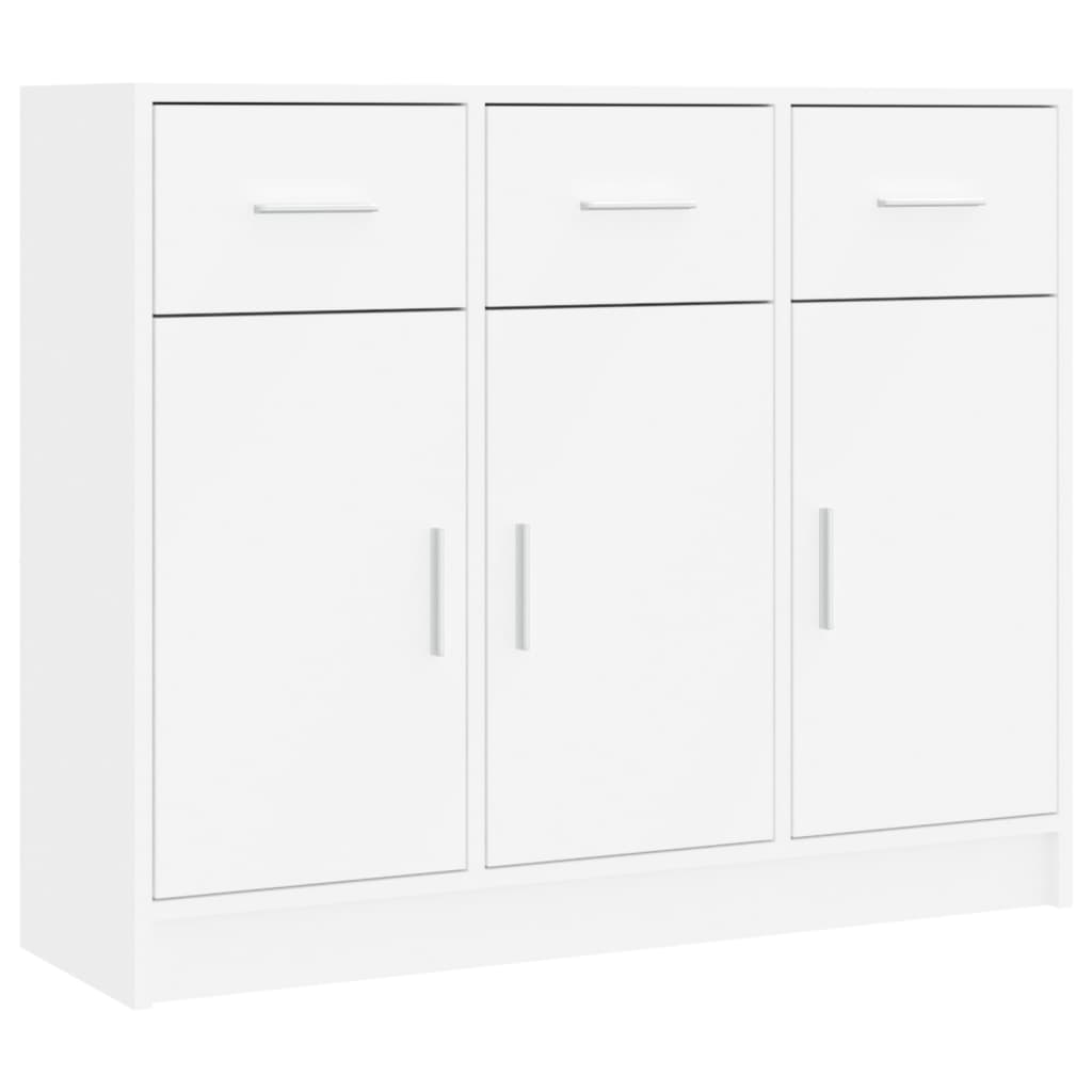 skænk hvid 91x28x75 cm konstrueret træ