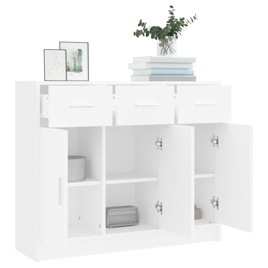 skænk hvid 91x28x75 cm konstrueret træ
