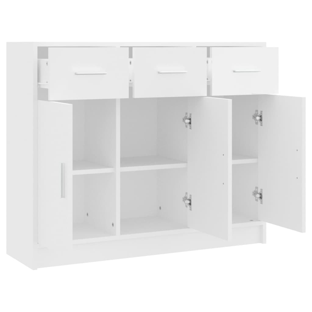 skænk hvid 91x28x75 cm konstrueret træ