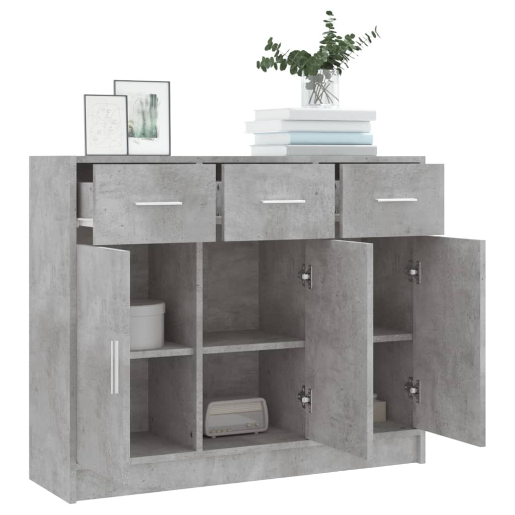 skænk 91x28x75 cm konstrueret træ betongrå