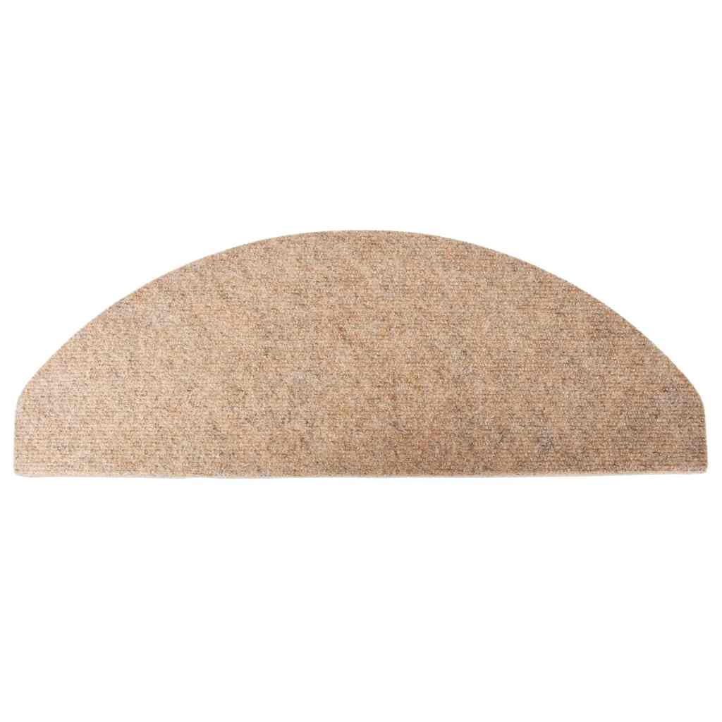 selvklæbende trappemåtter 10 stk. 65x22,5x3,5 cm beige