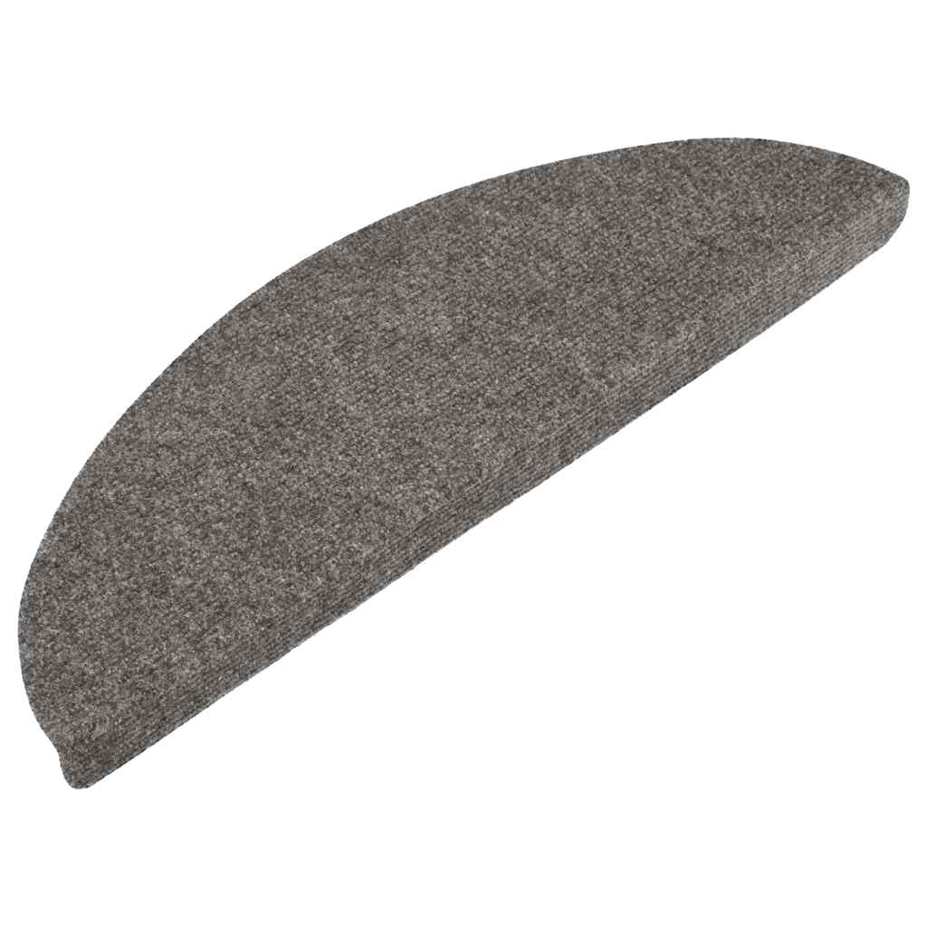 selvklæbende trappemåtter 10 stk. 56x17x3 cm grå