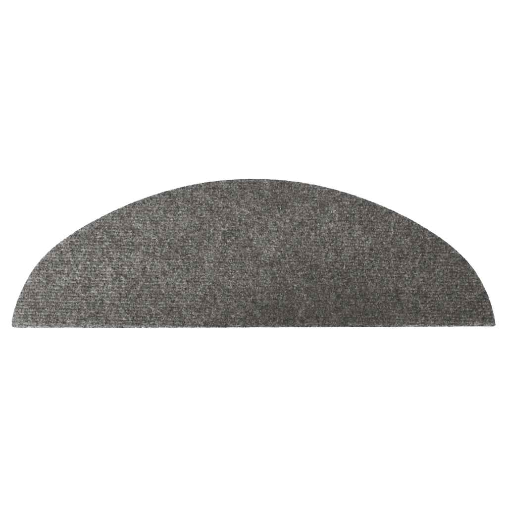selvklæbende trappemåtter 10 stk. 56x17x3 cm grå