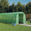 drivhus med stålstel 20 m² 10x2x2 m grøn