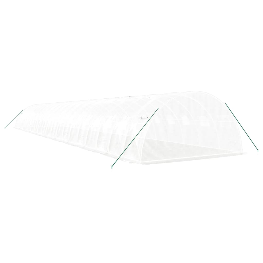 drivhus med stålstel 80 m² 20x4x2 m hvid