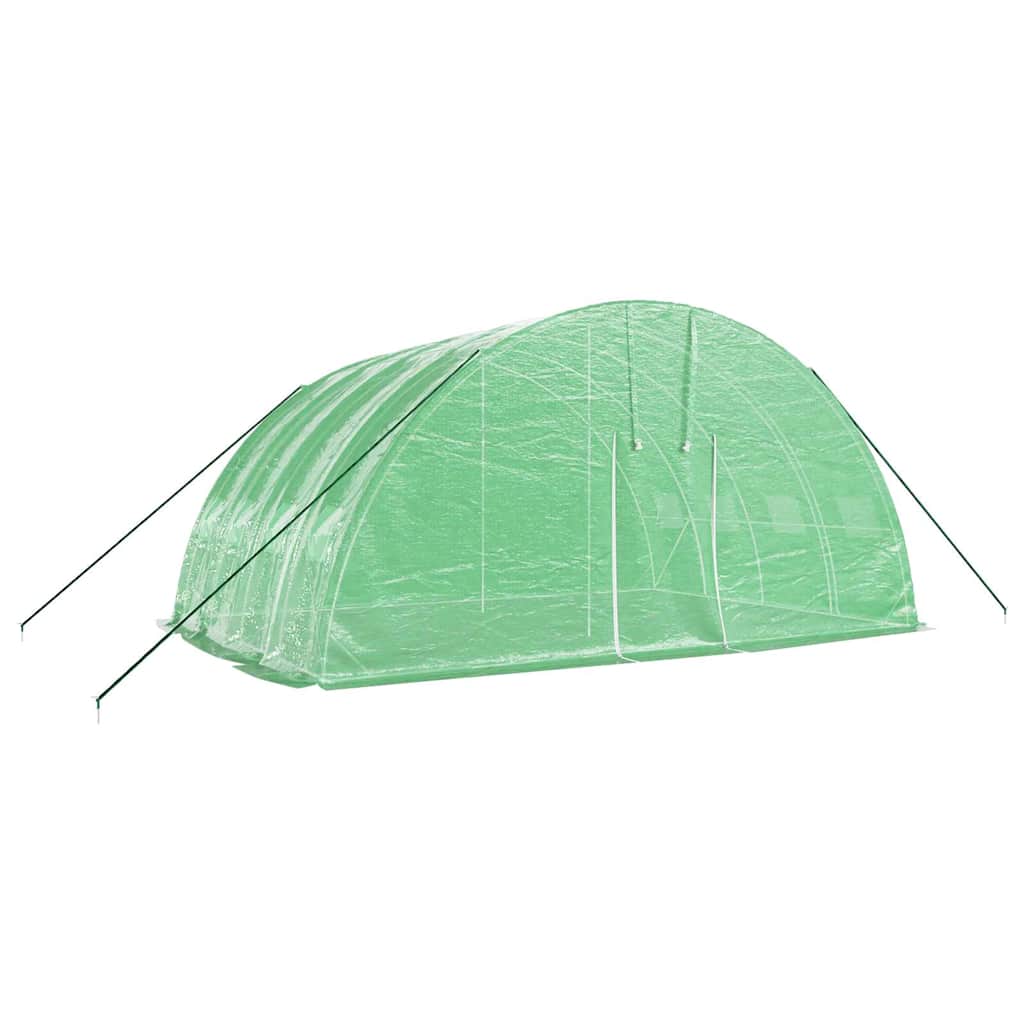 drivhus med stålramme grøn 24 m² 6x4x2,85 m