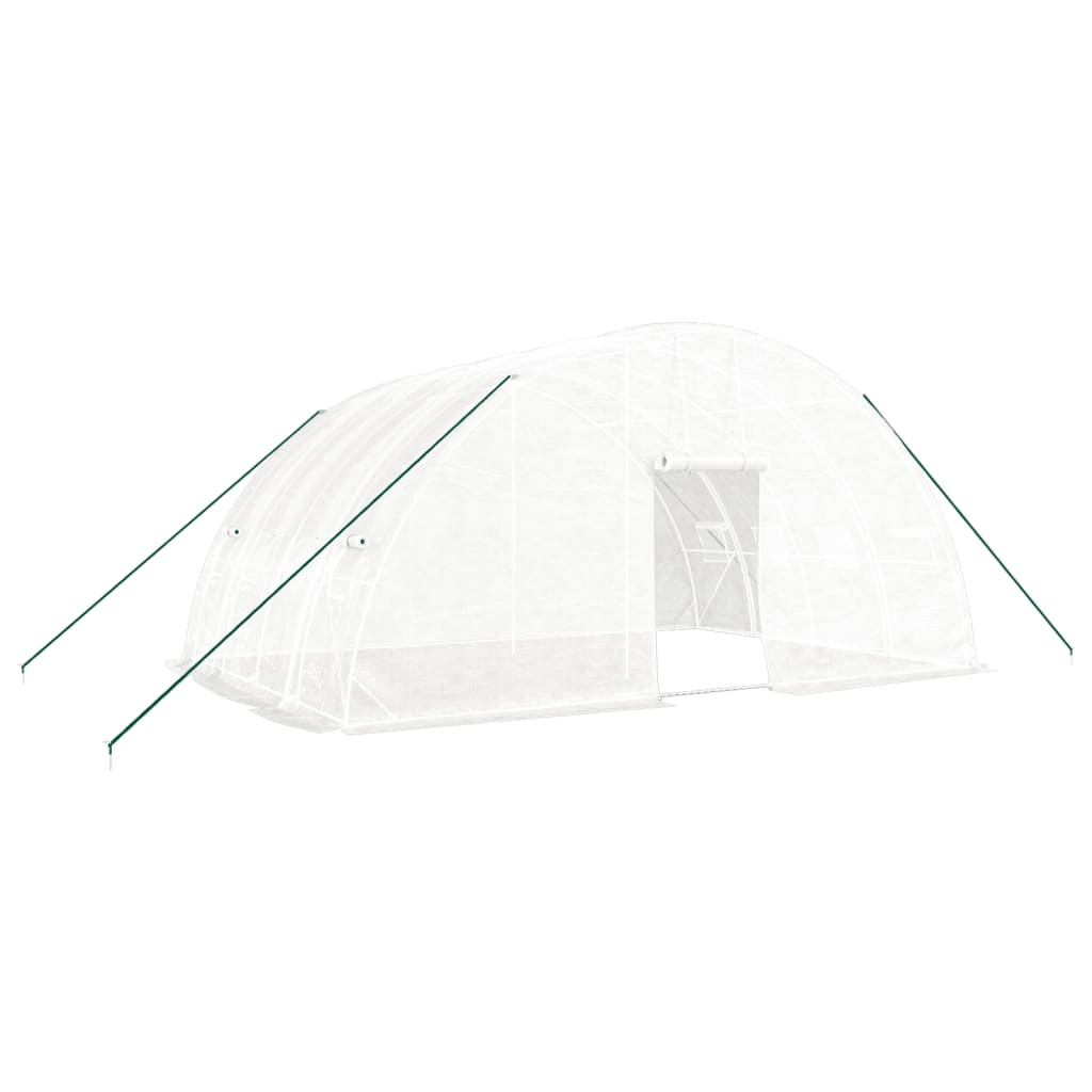 drivhus med stålramme hvid 24 m² 6x4x2,85 m