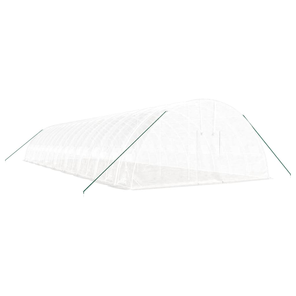 drivhus med stålstel 108 m² 18x6x2,85 m hvid