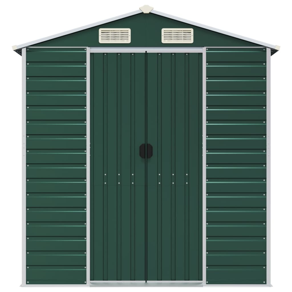 haveskur grøn 191x300x198 cm galvaniseret stål