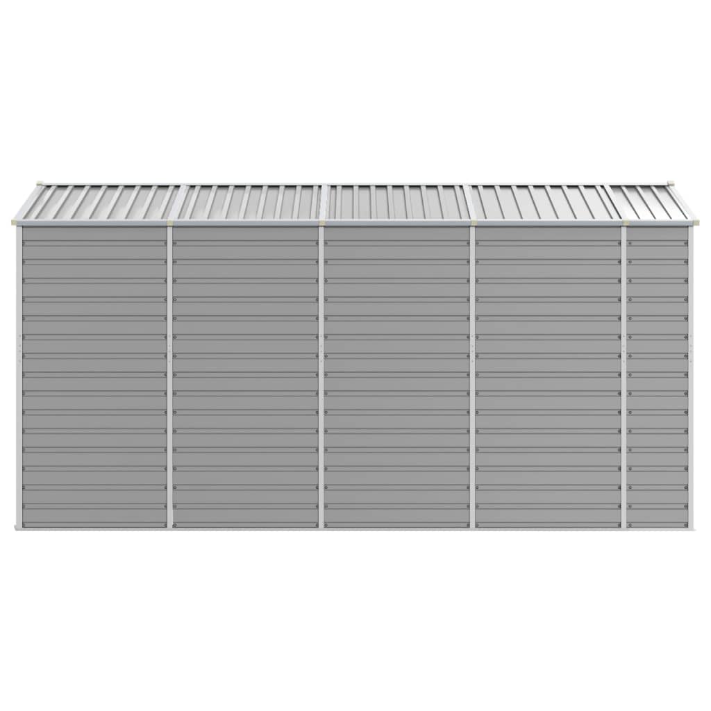 haveskur lysegrå 191x385x198 cm galvaniseret stål