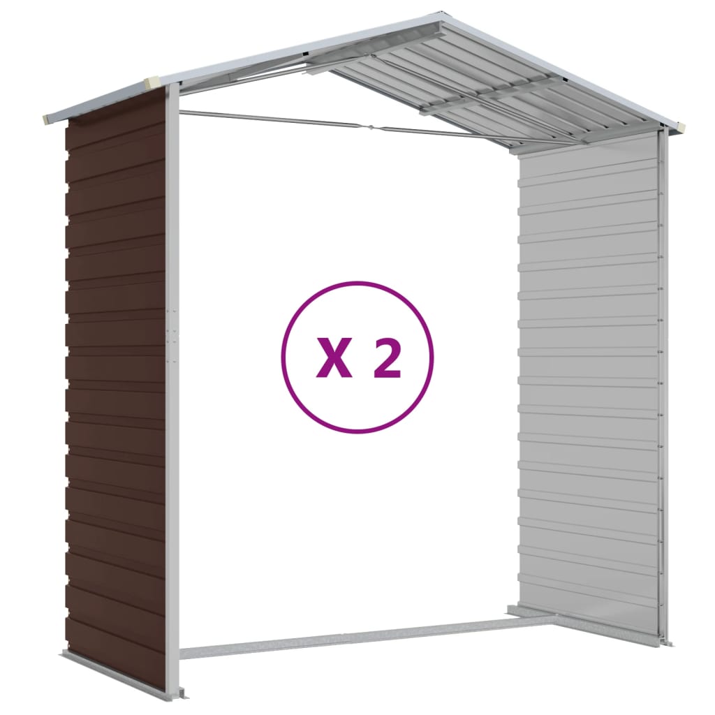 haveskur brun 191x215x198 cm galvaniseret stål