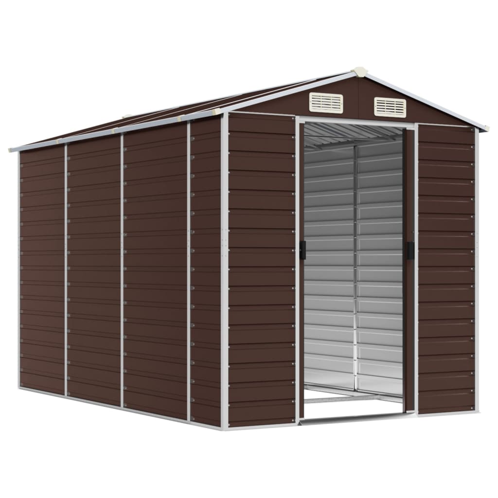 haveskur brun 191x300x198 cm galvaniseret stål