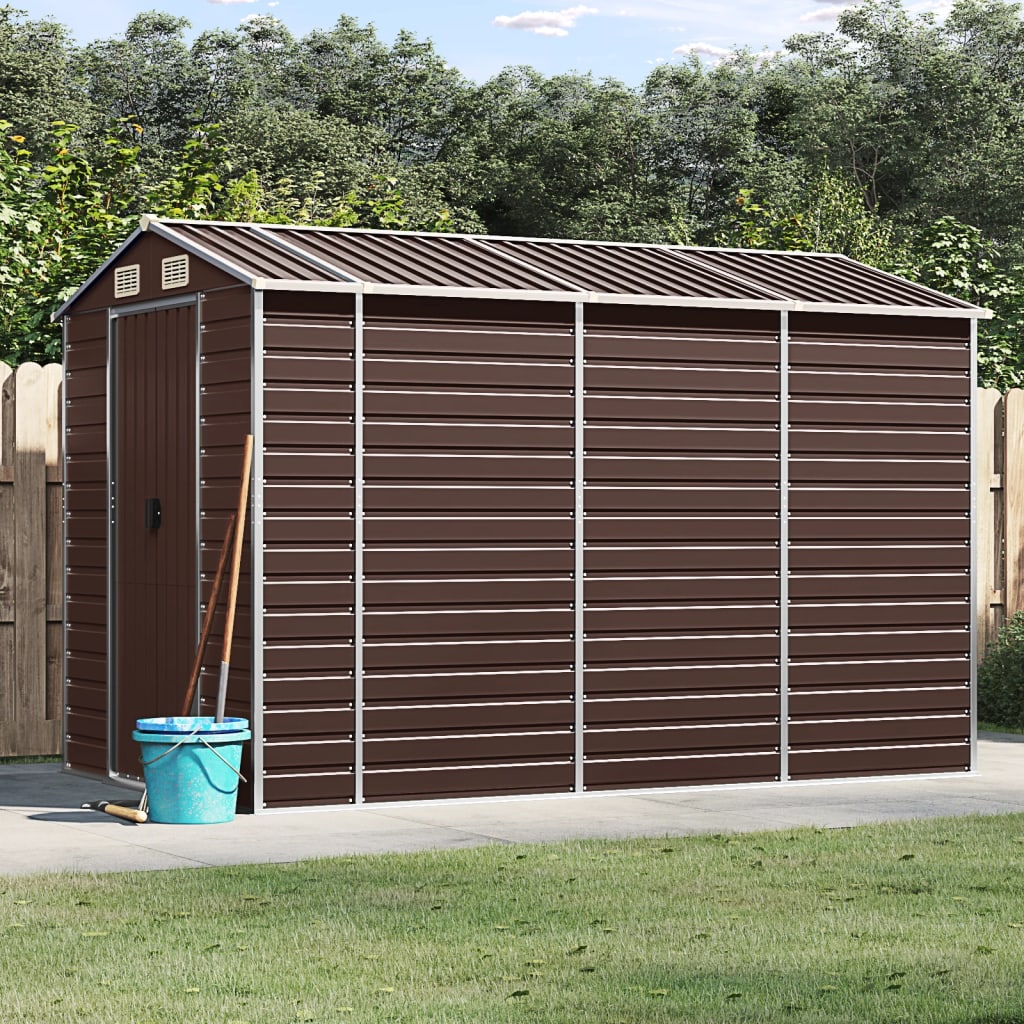 haveskur brun 191x300x198 cm galvaniseret stål