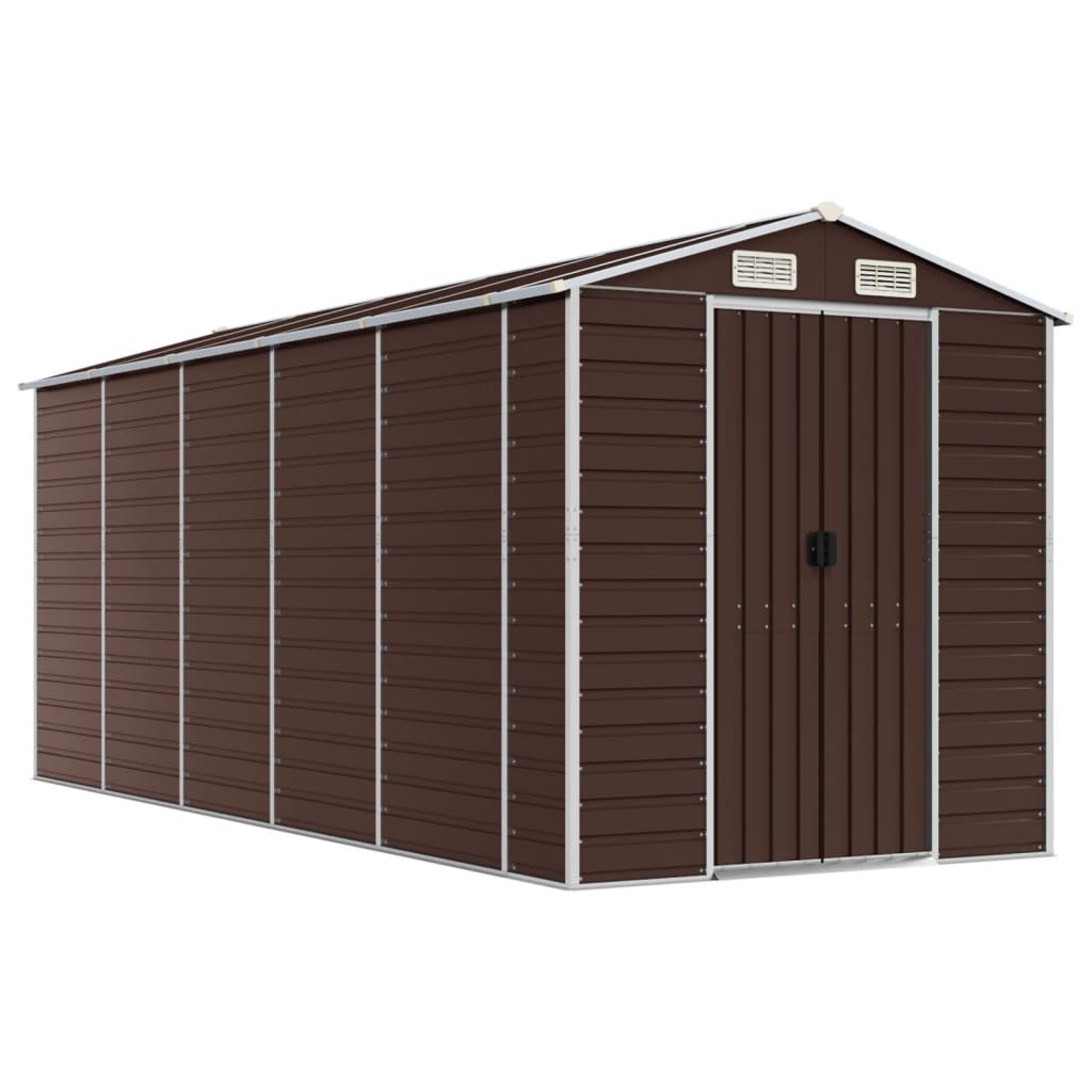 haveskur brun 191x470x198 cm galvaniseret stål