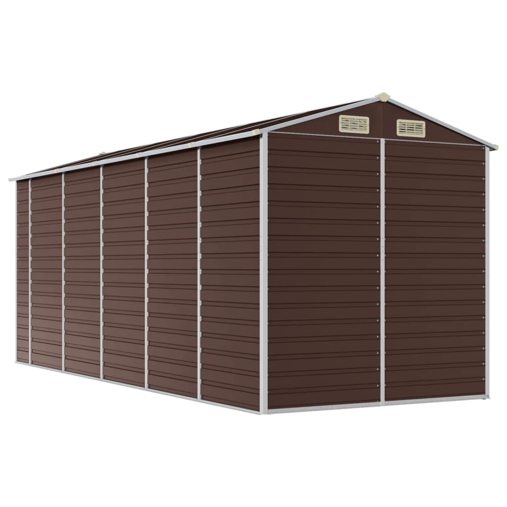 haveskur brun 191x470x198 cm galvaniseret stål