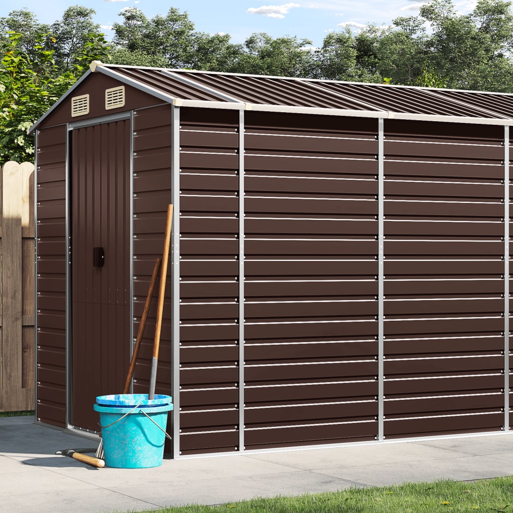 haveskur brun 191x470x198 cm galvaniseret stål