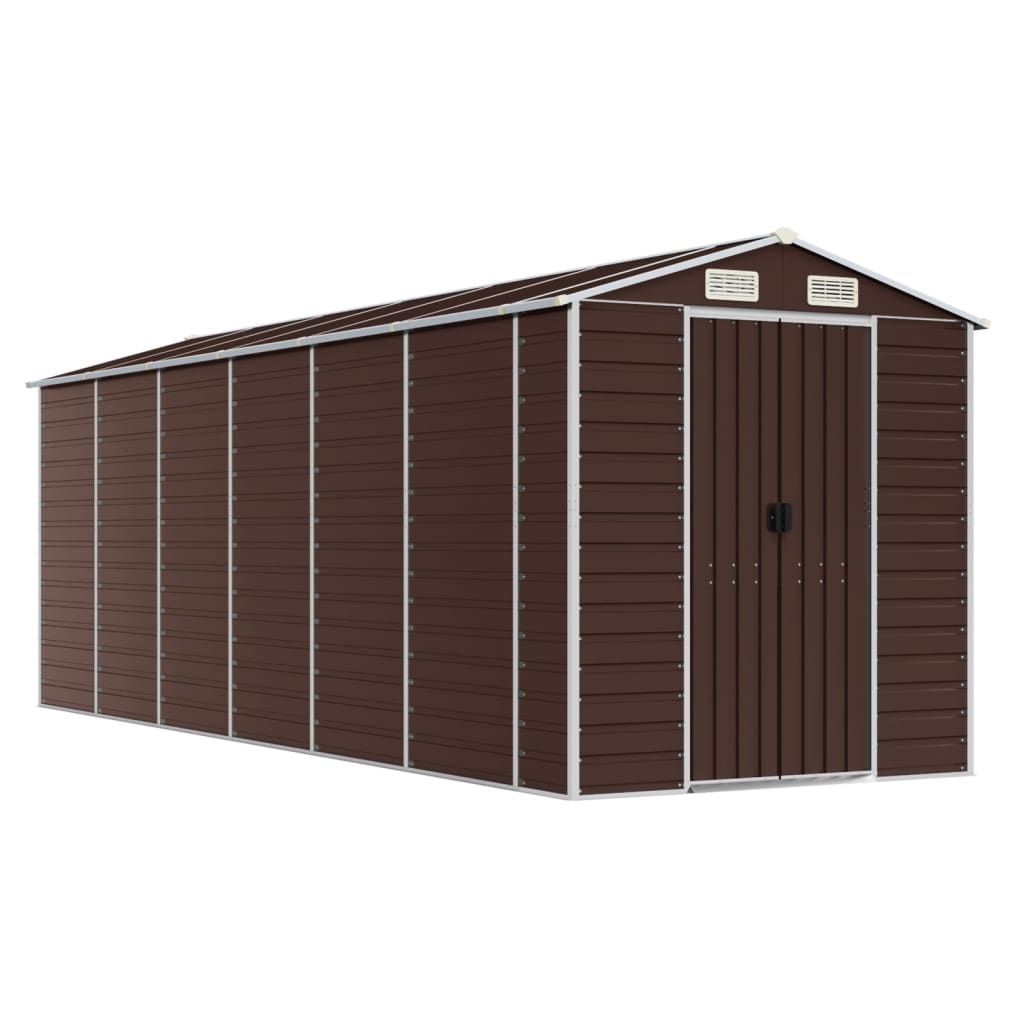 haveskur brun 191x555x198 cm galvaniseret stål