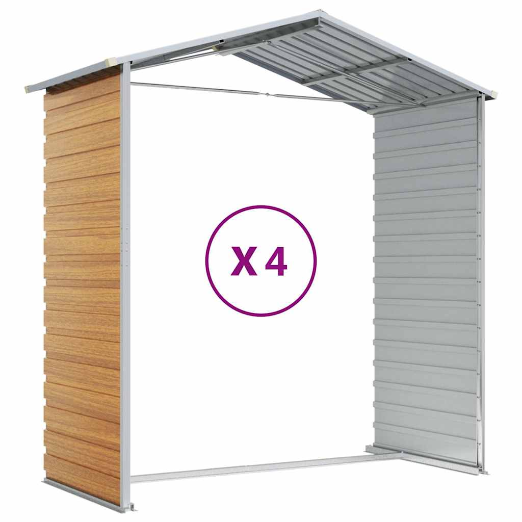 haveskur 191x385x198 cm galvaniseret stål lysebrun