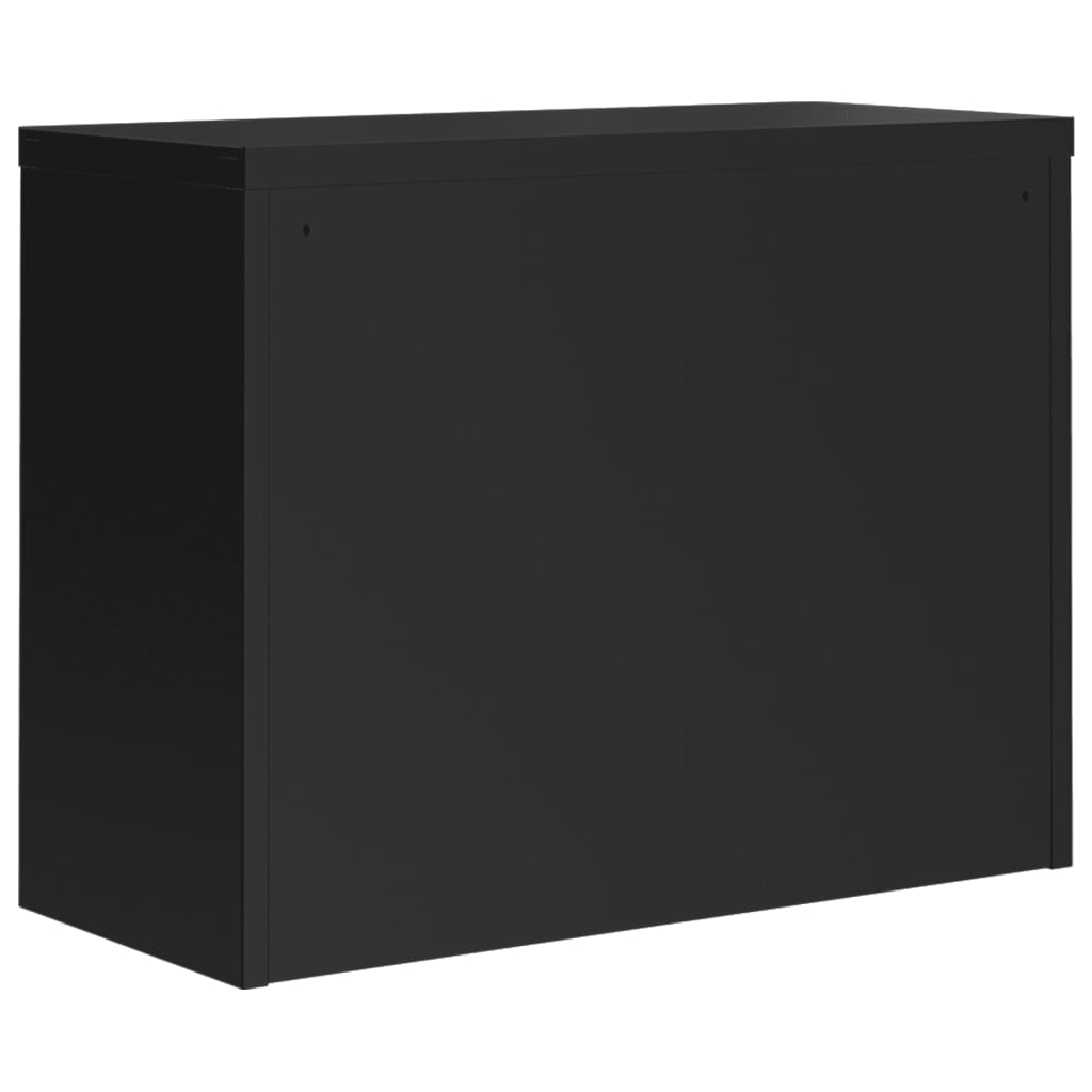arkivskab 90x40x110 cm stål sort