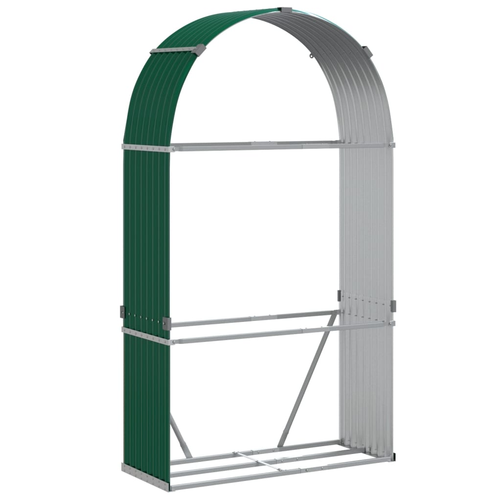 brændestativ 120x45x210 cm galvaniseret stål grøn