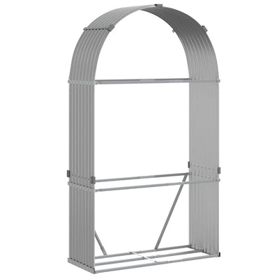 brændestativ 120x45x210 cm galvaniseret stål lysegrå