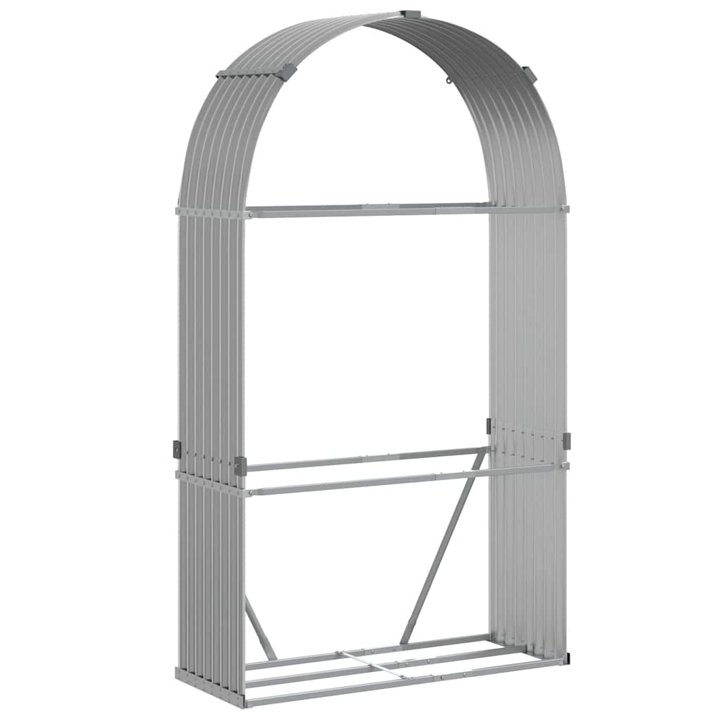 brændestativ 120x45x210 cm galvaniseret stål lysegrå