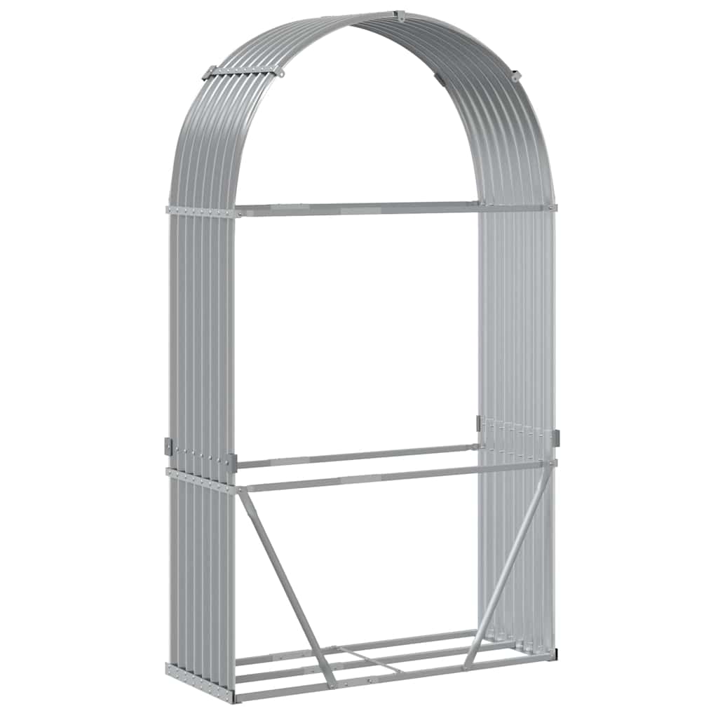 brændestativ 120x45x210 cm galvaniseret stål lysegrå