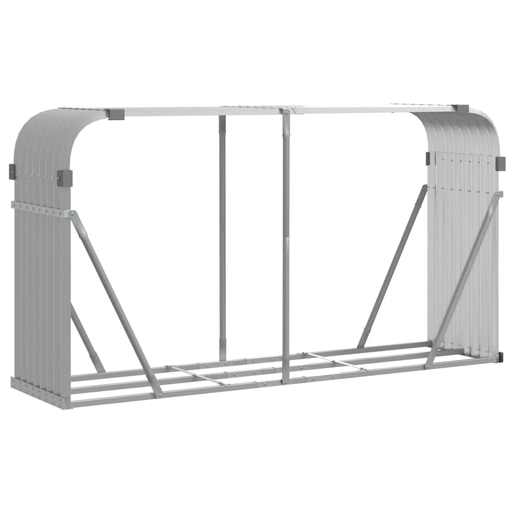 brændestativ 180x45x100 cm galvaniseret stål lysegrå