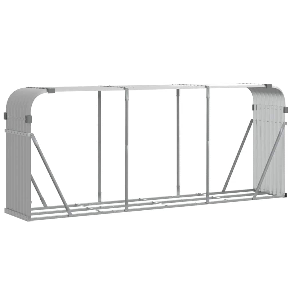 brændestativ 234x45x100 cm galvaniseret stål lysegrå