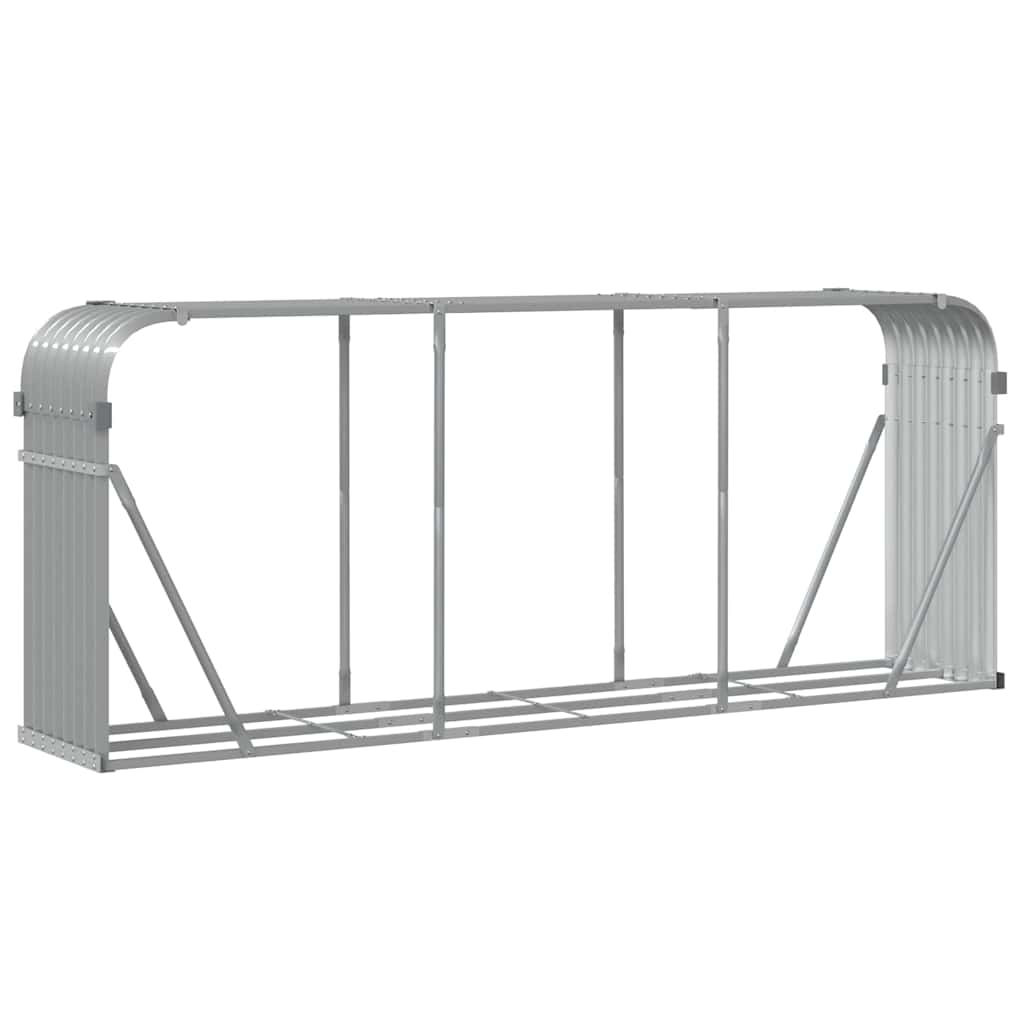 brændestativ 234x45x100 cm galvaniseret stål lysegrå