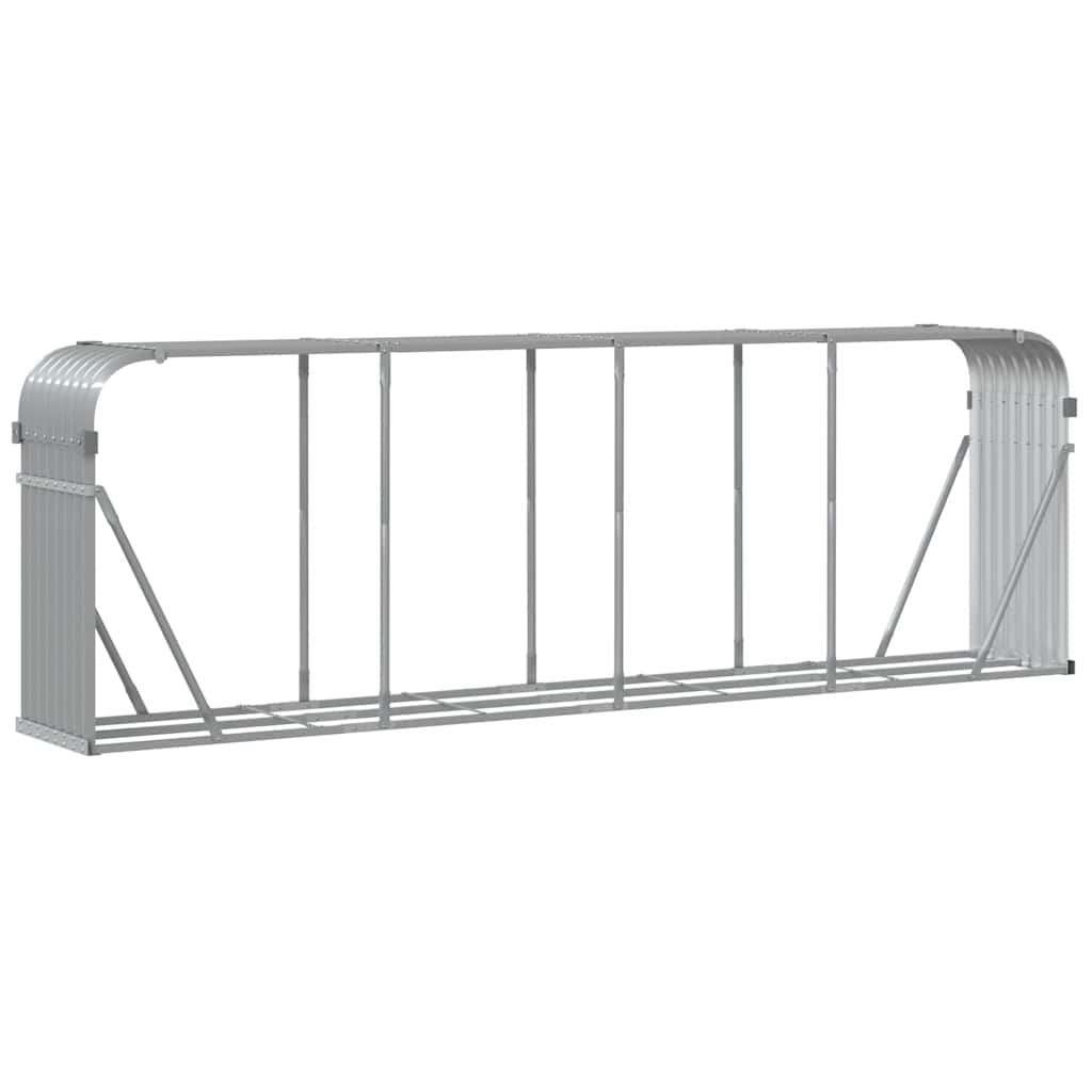 brændeholder lysegrå 300x45x100 cm galvaniseret stål