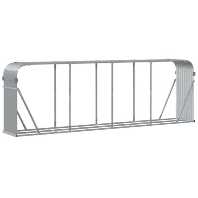 brændeholder lysegrå 300x45x100 cm galvaniseret stål