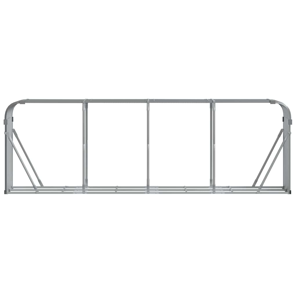 brændeholder lysegrå 300x45x100 cm galvaniseret stål