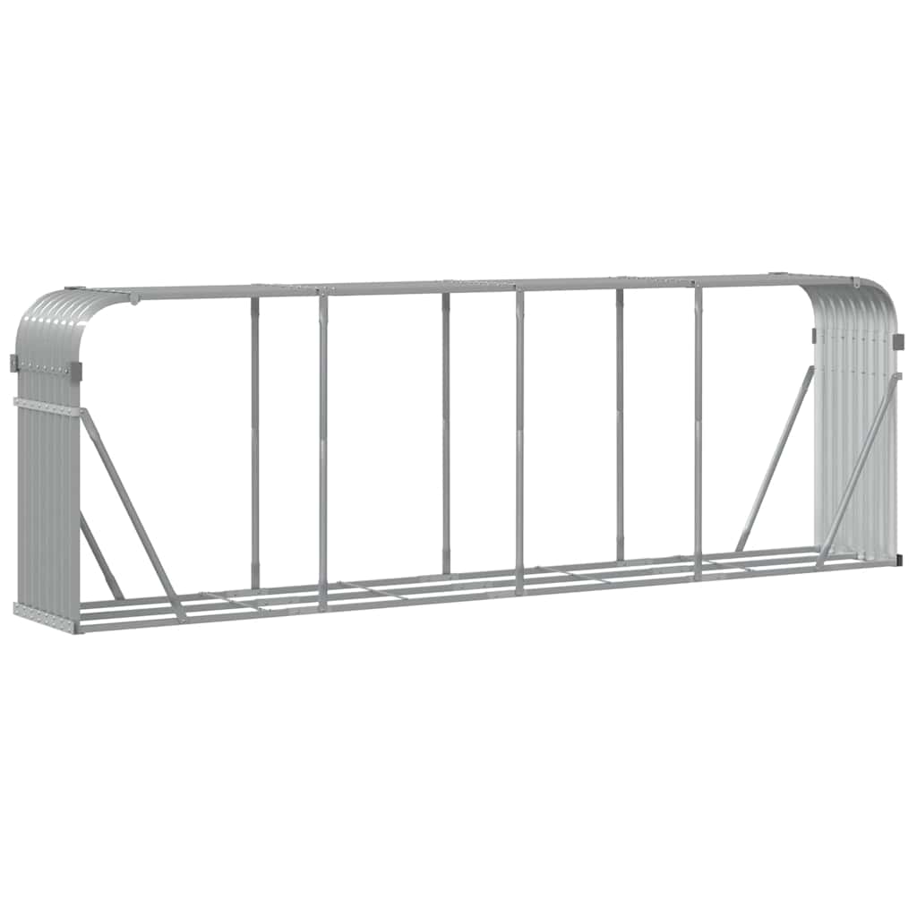 brændeholder lysegrå 300x45x100 cm galvaniseret stål