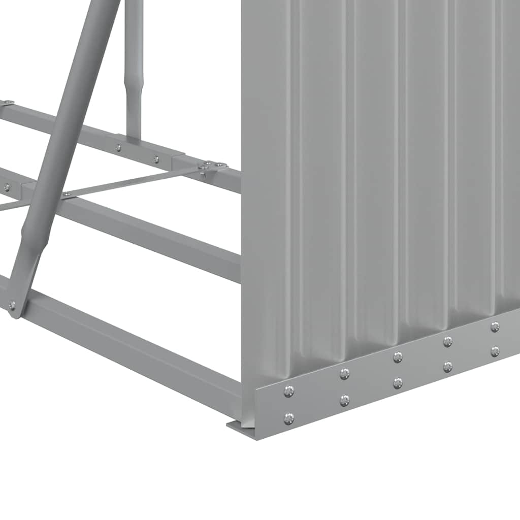 brændeholder lysegrå 300x45x100 cm galvaniseret stål