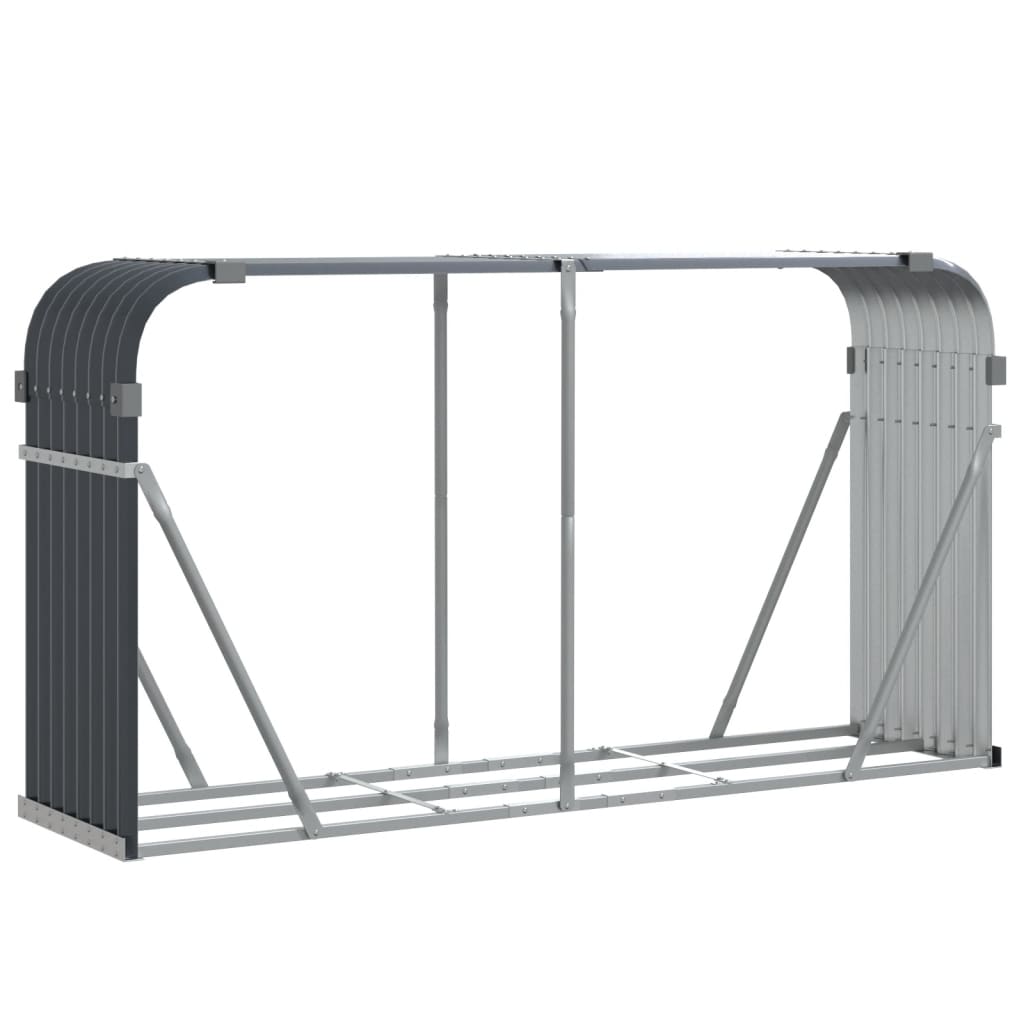 brændestativ 180x45x100 cm galvaniseret stål antracitgrå