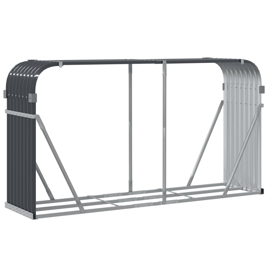 brændestativ 180x45x100 cm galvaniseret stål antracitgrå