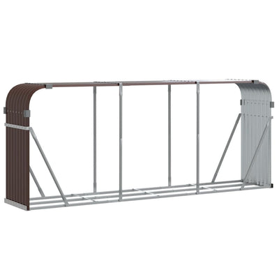brændestativ 234x45x100 cm galvaniseret stål brun