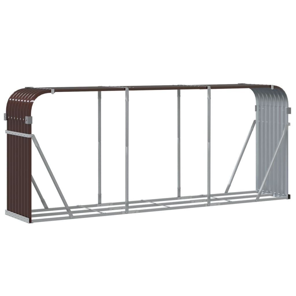 brændestativ 234x45x100 cm galvaniseret stål brun