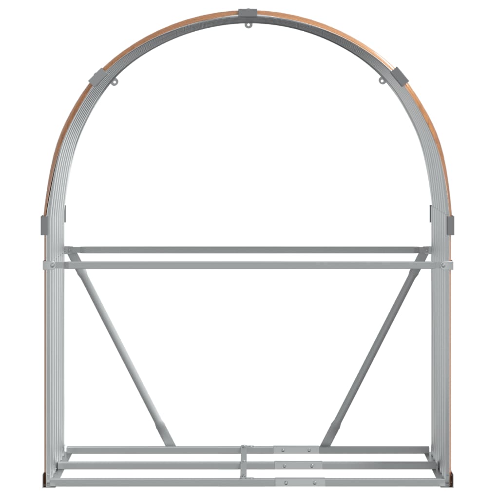 brændestativ 120x45x140 cm galvaniseret stål trælook