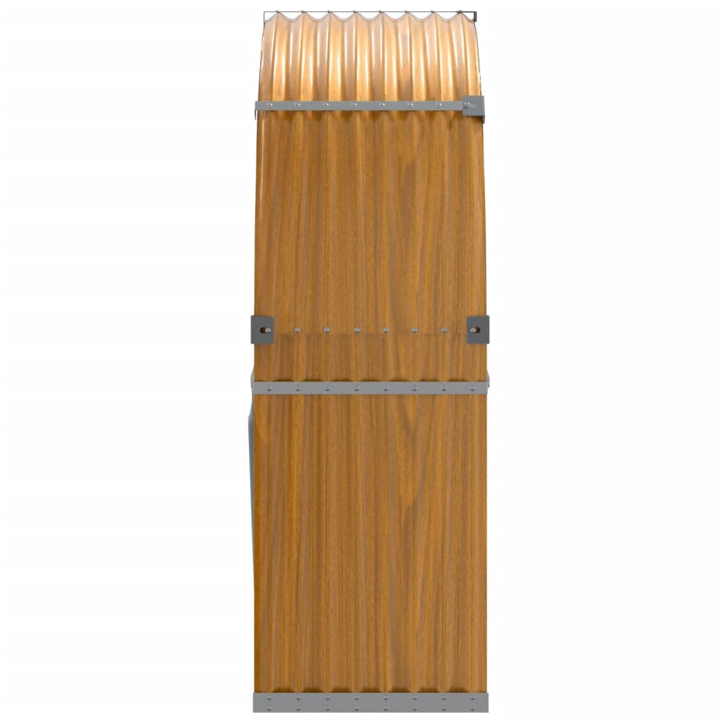 brændestativ 120x45x140 cm galvaniseret stål trælook
