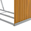 brændestativ 120x45x140 cm galvaniseret stål trælook