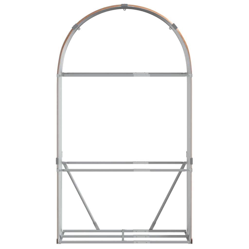 brændestativ 120x45x210 cm galvaniseret stål trælook