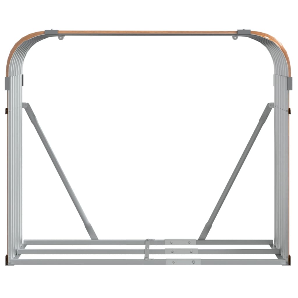 brændestativ 120x45x100 cm galvaniseret stål trælook