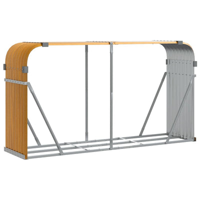 brændestativ 180x45x100 cm galvaniseret stål trælook