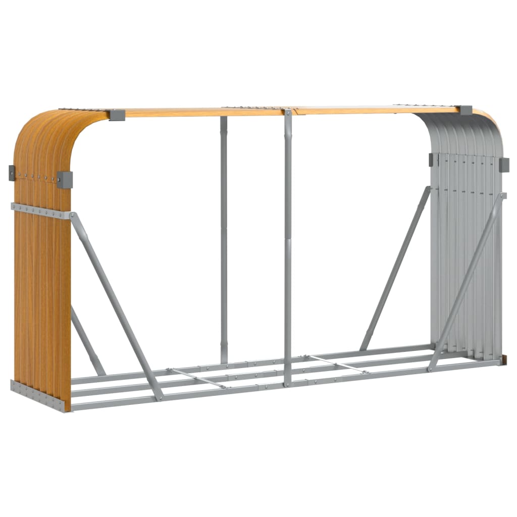 brændestativ 180x45x100 cm galvaniseret stål trælook